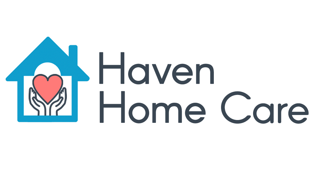 The Haven Home Care logo: a house holding a heart in open hands